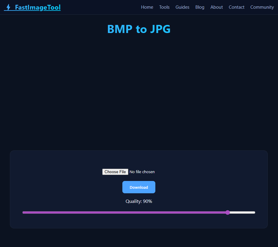 Screenshot of BMP to JPG tool in action
