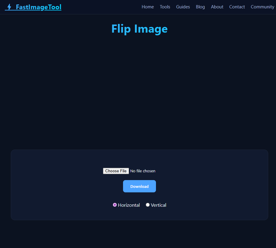 Screenshot of Flip Image tool in action