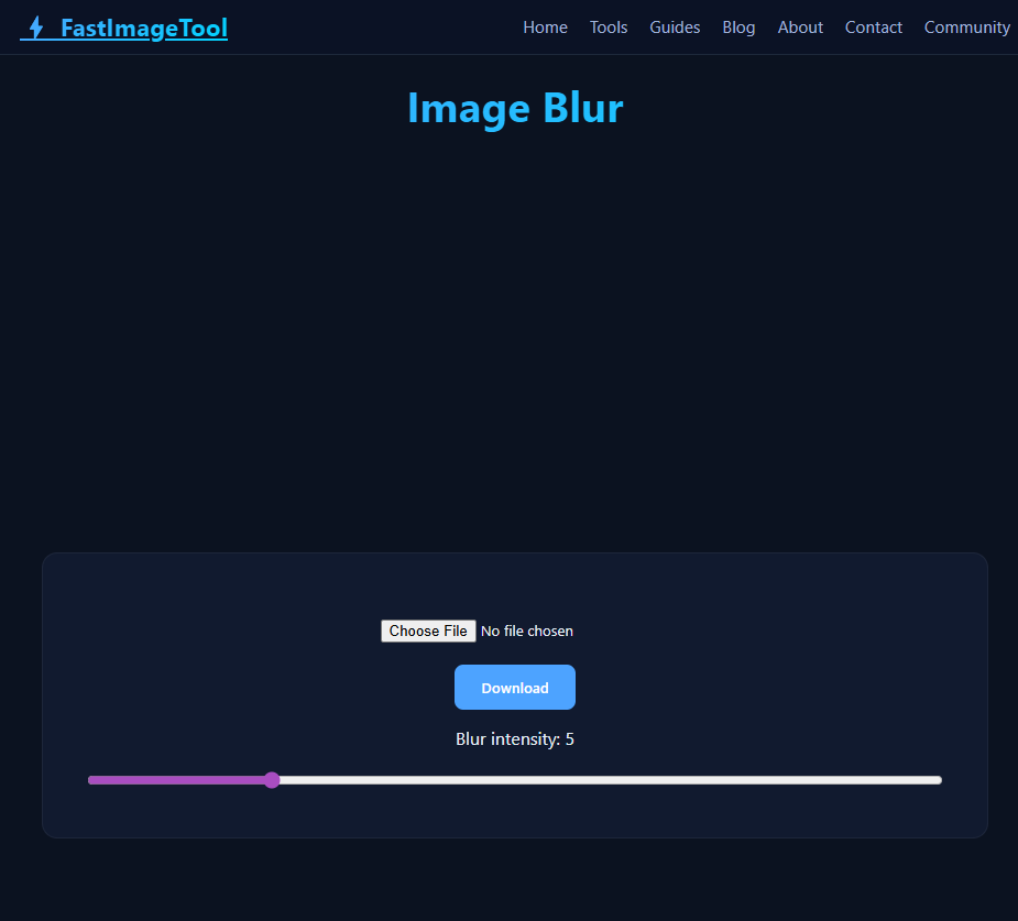 Screenshot of Image Blur tool in action