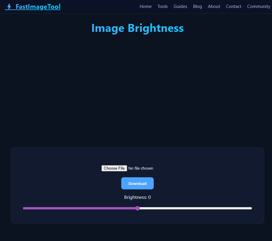 Screenshot of Image Brightness tool in action