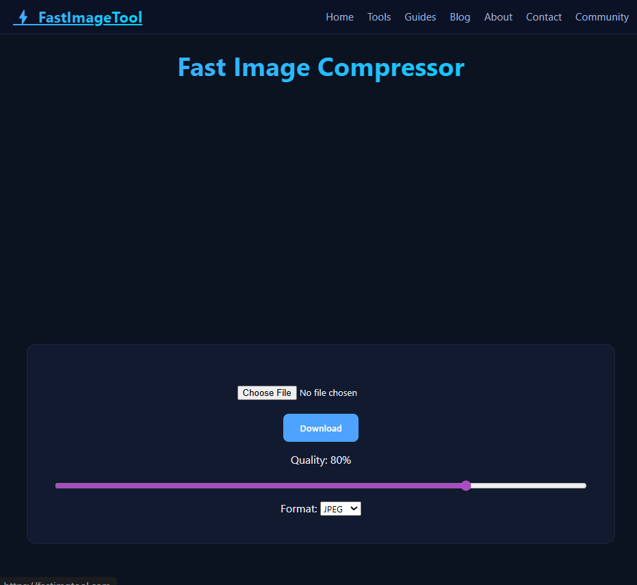 Screenshot of Fast Image Compressor tool in action