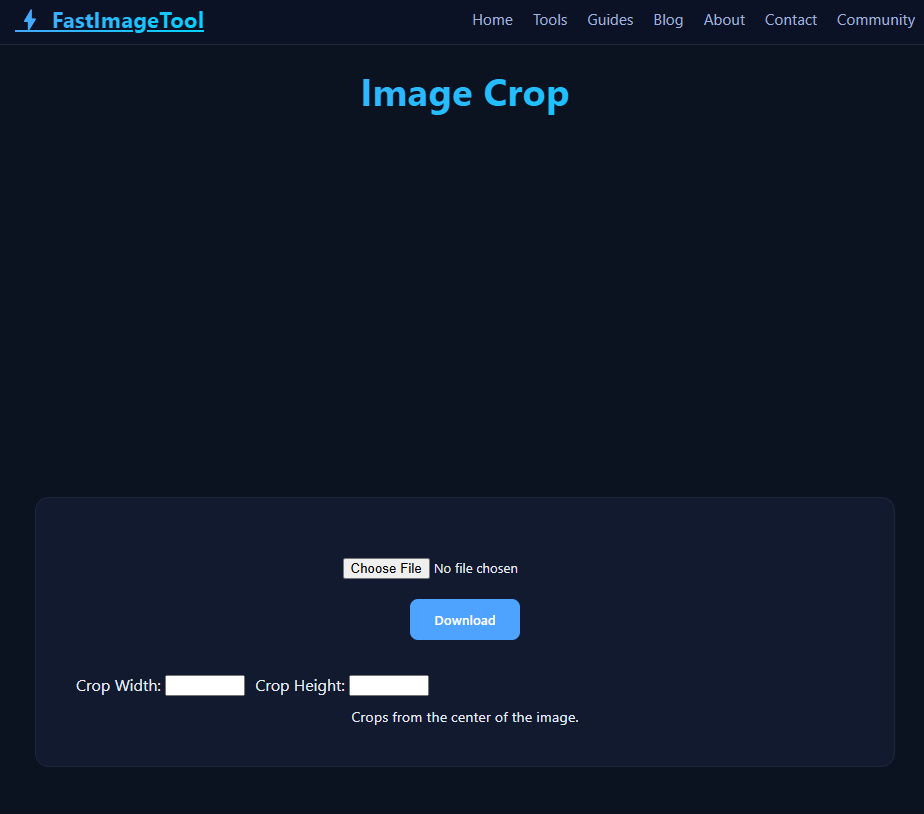 Screenshot of Image Crop tool in action