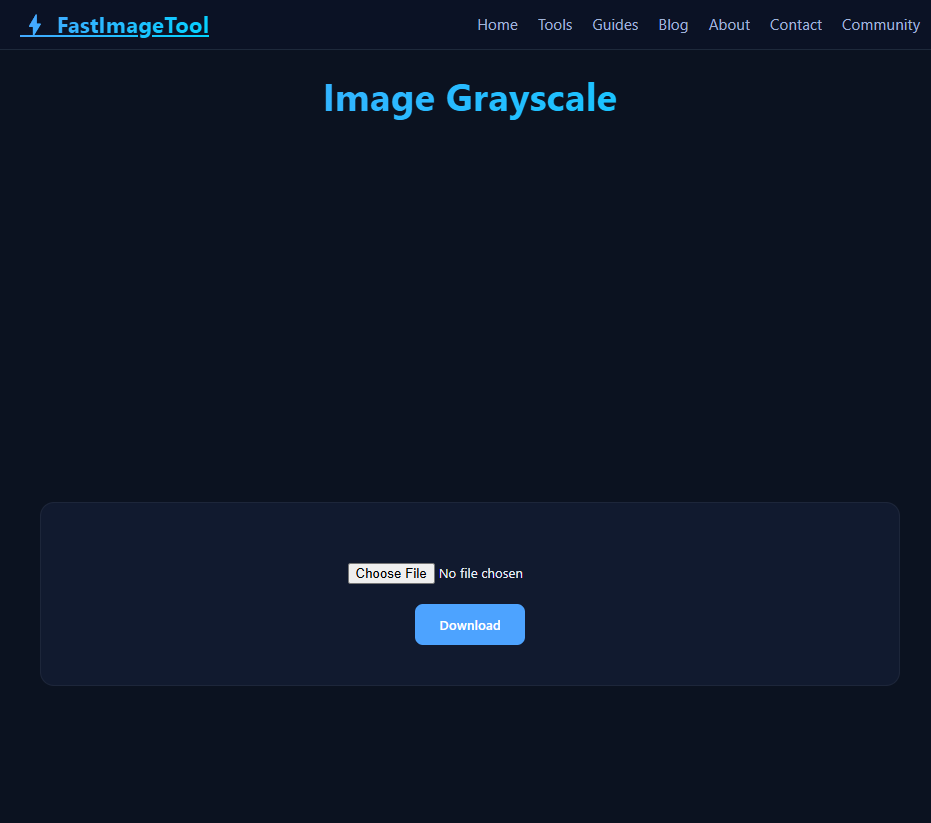 Screenshot of Image Grayscale tool in action