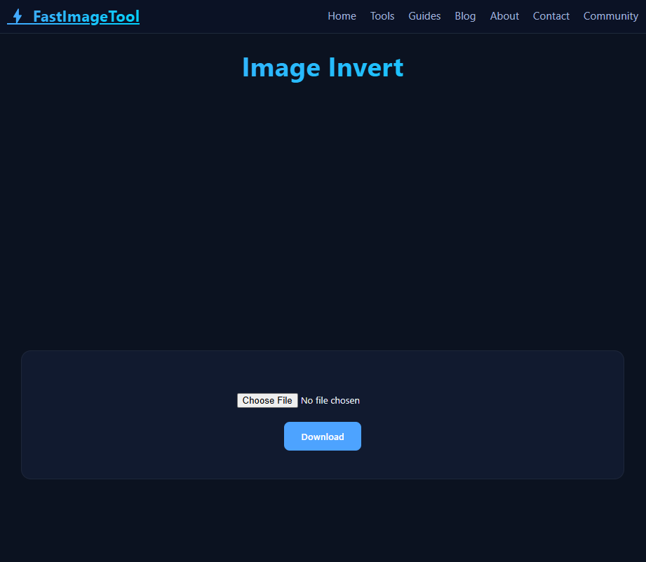 Screenshot of Image Invert tool in action