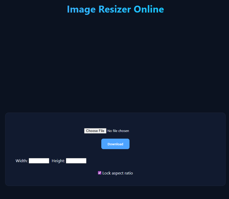 Screenshot of Image Resizer Online tool in action