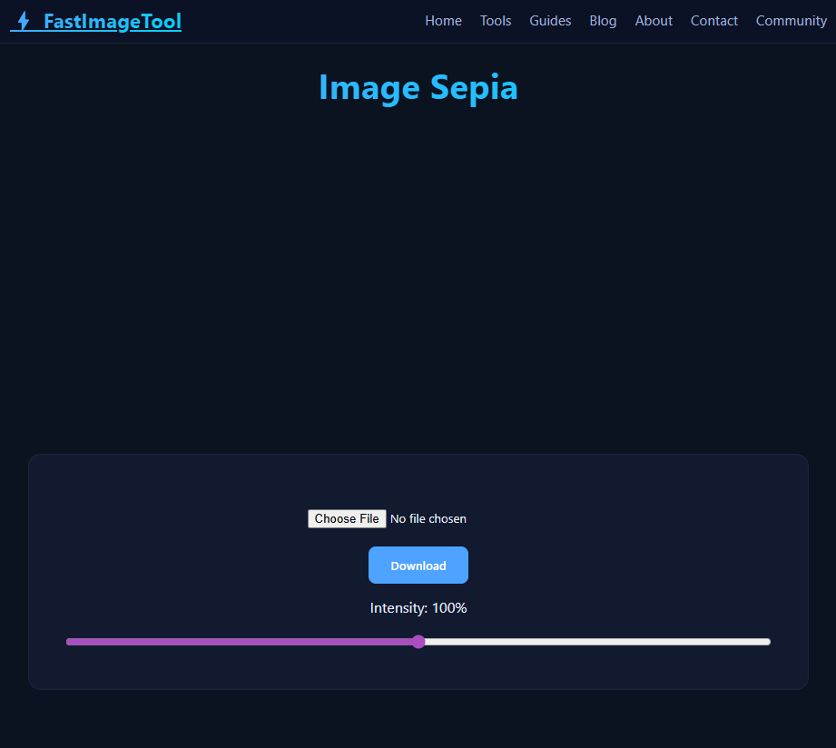 Screenshot of Image Sepia tool in action