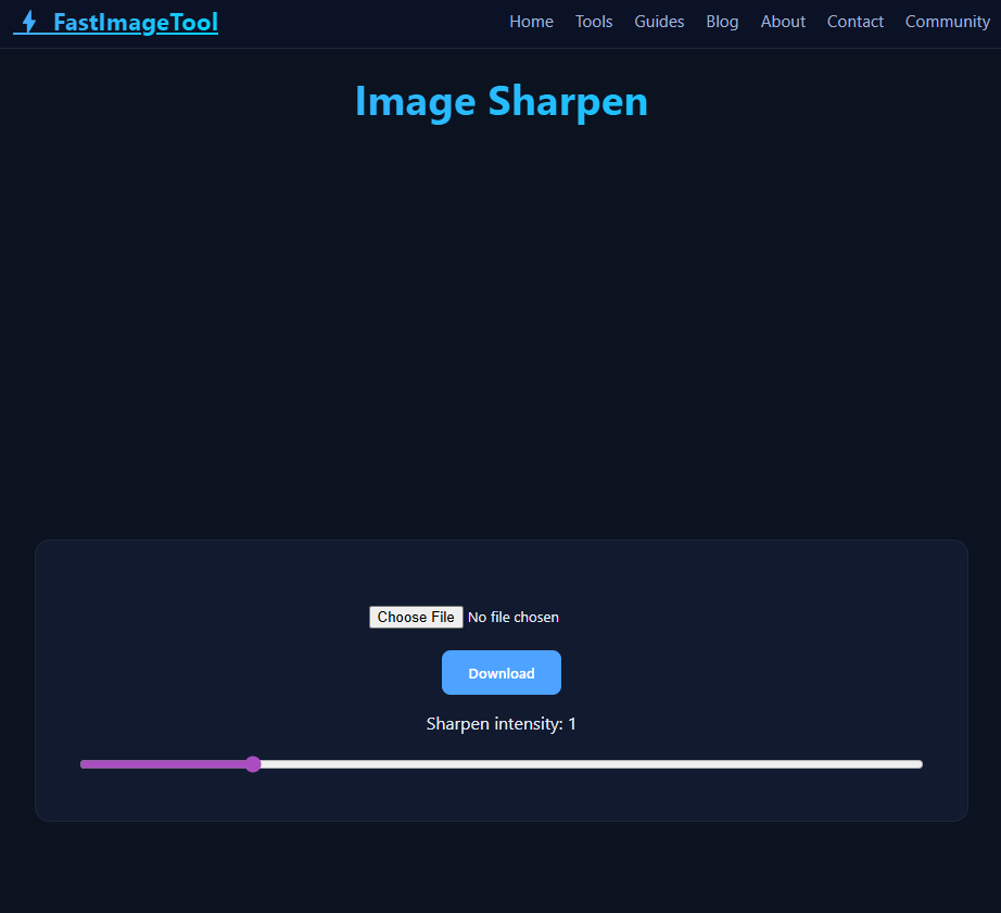 Screenshot of Image Sharpen tool in action
